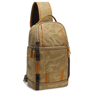 Outdoor cameratas Canvas slijtvaste casual cameratas Schuine schoudertas met enkele schouder Waterdichte digitale SLR-tas