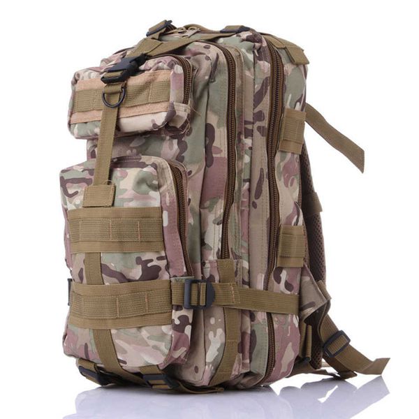 Camouflage en plein air Attaque Sports Randonnée Sac à dos Sac portable Sac d'équitation tactique Alpinisme Chasse Camping Sac Q0721