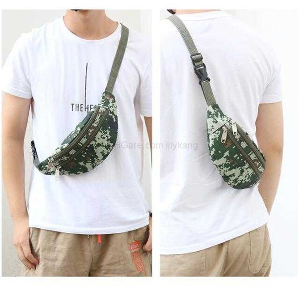 Bolsa de pecho de camuflaje al aire libre Moda al aire libre a prueba de agua Bolsas de honda de un solo hombro Bolsillo multifuncional para teléfono Riñonera Senderismo Riñoneras deportivas