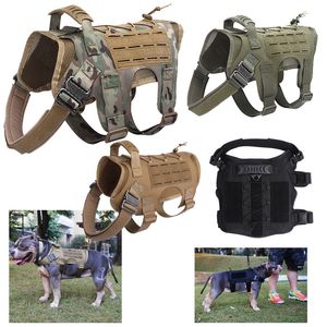 Outdoor Camouflagetactical Dog Training Vest Harnesses Hondenkleding Molle Laad Jacket Gear Carrier No06-217