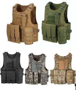 Outdoor camouflage vesten tactische molle verstelbaar vest paintball game body pantserplaat boordvest9543910