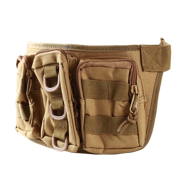 Bolsa de escalada para acampar al aire libre camuflaje táctico militar cadera cinturón bolsa monedero deporte caza camuflaje bolsas en mochila Y0721