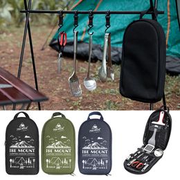 Camping en plein air ustensiles de cuisine conteneur sac ustensiles de cuisine organisateur ustensiles de cuisine stockage Portable voyage BBQ vaisselle pochette 240116