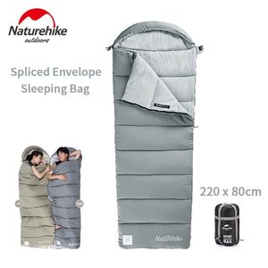 Saco de dormir de algodón para acampar al aire libre, cuadrado lavable, mantiene el calor expandido con capucha, transpirable, empalmado suave 220728