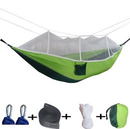 Camping en plein air double hamac en toile de parachute avec moustiquaire Digital Camouflage Army Green multicolore wk526