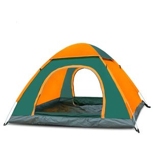 Buiten kamperen Vouwen Volledig automatische tent 3-4 personen Beach eenvoudig en snel openen van lichten Buiten Backpack Tent Family Camping 240507