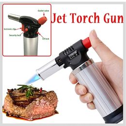 Camping en plein air Jet torche pistolet briquet soudage Butane flamme Portable cuisine cuisson Barbecue équipement accessoires 240116