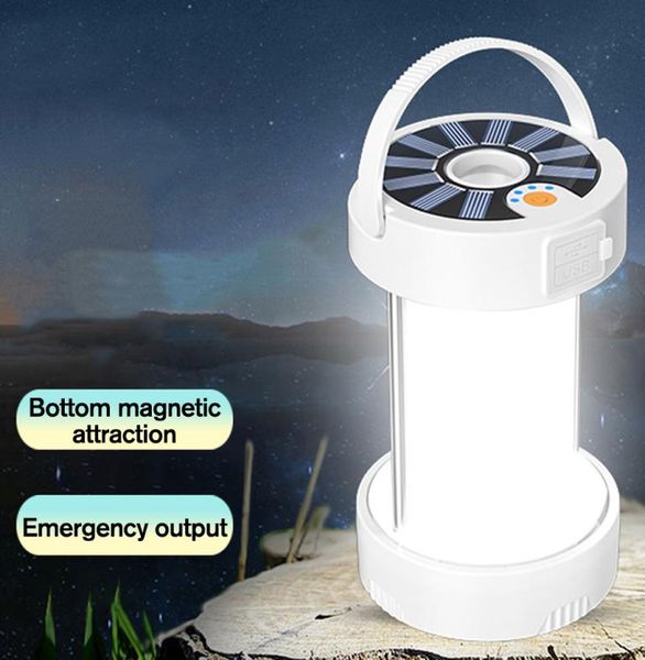 Luces para acampar al aire libre, luces de emergencia tipo C, tienda multifunción, carga Solar, luces LED deslumbrantes para acampar, 7629055