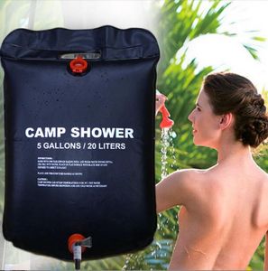 Sac de douche de camping extérieur 20L Sac à eau chauffée solaire pliable sac de douche de stockage d'eau portable