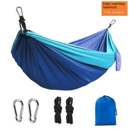 Hamac de camping en plein air, tissu de parachute simple et double, couleur assortie