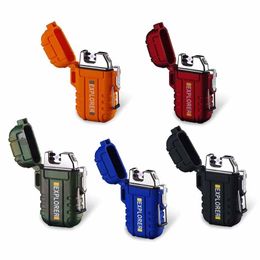 Camping en plein air interrupteur briquet USB Plasma double Arc Rechargeable étanche électronique briquet impulsion croix tonnerre Ligthers