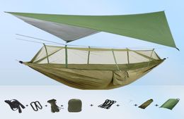 Outdoor Camping Waterdichte anti-mosquito Hangmat + Sky Sn Canopy Hangmat Wild Camping Aerial Swing accommodate9394940