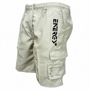 Short cargo en plein air Salopette masculine Taille élastique Short de cyclisme Multi-poches Short de travail ample Pantalon imprimé sport à séchage rapide 31re #