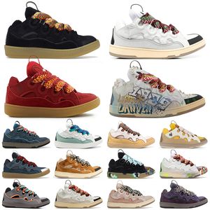 lanvin Designer lanvins chaussures bottes hommes femmes lacets extraordinaire en relief curb sneakers cuir de veau caoutchouc nappa plate - forme semelle Lanvin logo【code ：L】