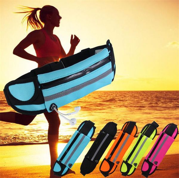 Estuches para teléfonos celulares al aire libre Impermeable Sport Runner Riñonera Running Jogging Belt Pouch Zip Fanny Pack Fitness Packs DHL Free