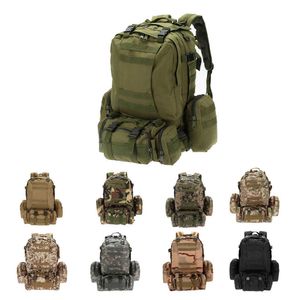 Sac à dos d'escalade en plein air Sac à dos tactique militaire multifonction avec sangles Molle Sac à dos de sport Camping Randonnée Sac de voyage Q0721