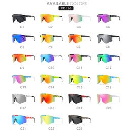 Buiten fietsen zonnebrillen, kleurrijke populaire gepolariseerde sportglazen TR90 niet -gemerkte grote frame zonnebril