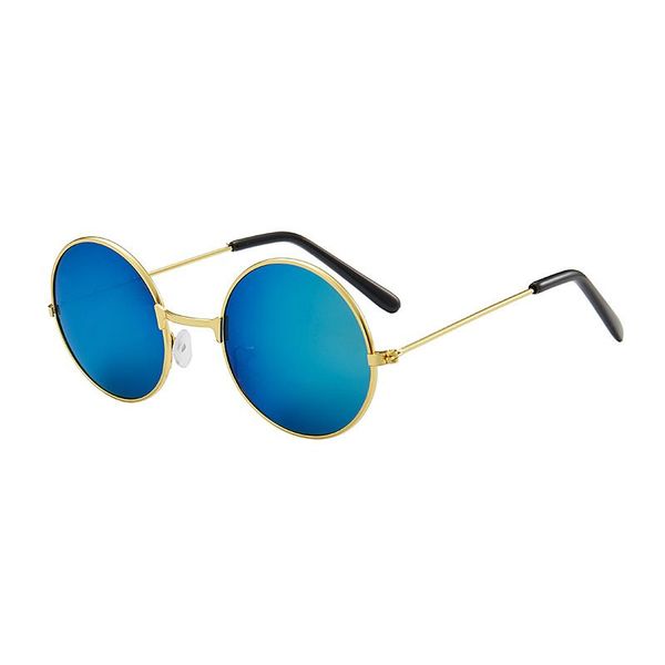 Gafas de sol de montura redonda de diseñador para exteriores UV400 para niños y niñas, gafas de sol metálicas deslumbrantes, gafas de sol con personalidad de verano para niños, regalo