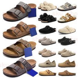 Designers d'extérieur Boucle Pantoufles Birkin Bostons Stocks Microfibre Arizonas Burkin Sabots Sandales Liège Semelle Plate Hommes Femmes Chaussures Casual Semelle Souple Birko-Flor 45