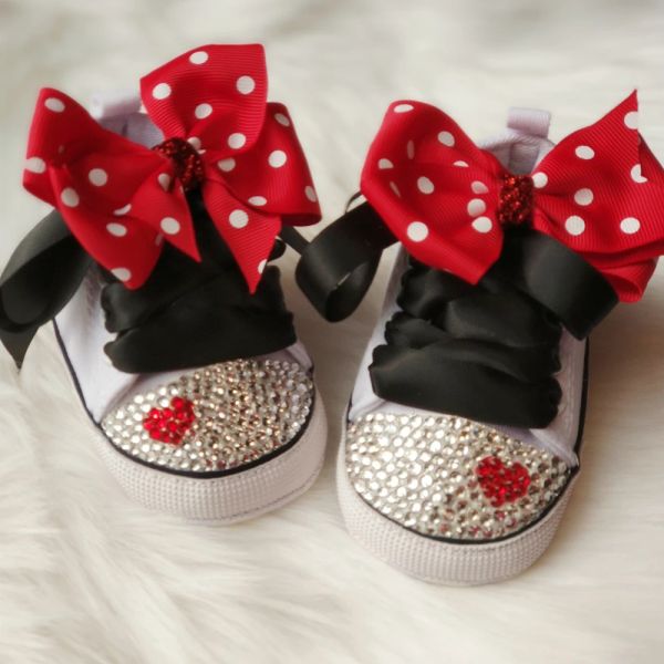 Outdoor Dollbling Polka Dot Little Cutie Star Sneaker Sparkle Baby Canvas Chaussures Superbe Landau 01y Princess Girl Sneaker Walkers