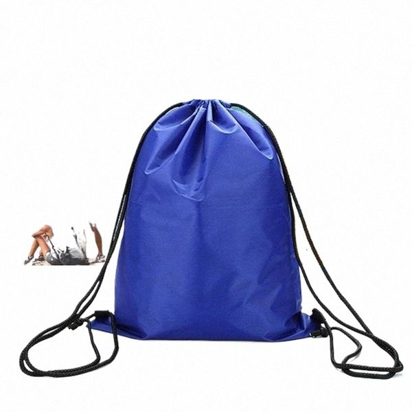 Bolsa de gimnasia al aire libre Bolsas para mujeres Bolsas de cuerda de la piscina zapatillas Almacenamiento de embalaje impermeable de bolsillo Unisex Fitn U5XC#