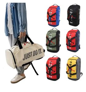 Bolsas de lona para exteriores, bolsa de gimnasio de gran capacidad con compartimento para zapatos, mochila de viaje para hombres y mujeres, bolso deportivo para Fitness, correa ajustable para el hombro