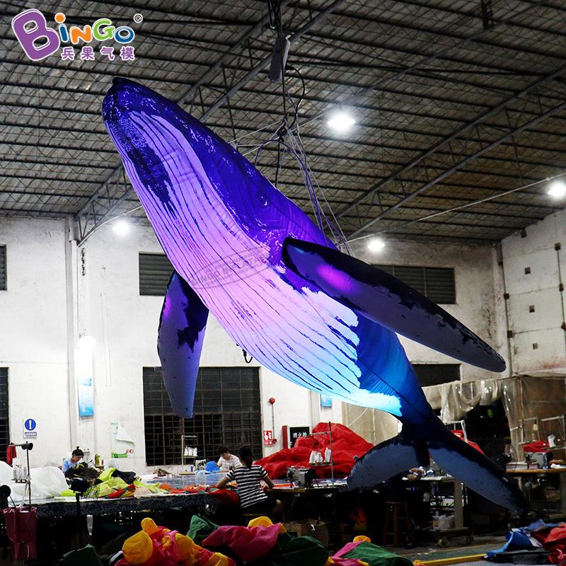 Outdoor Event Advertising Inflatable Lighting Whale Inflation Animal Models Blow Up Ocean Theme Decoration For Sales With Air Blower Toys Sports