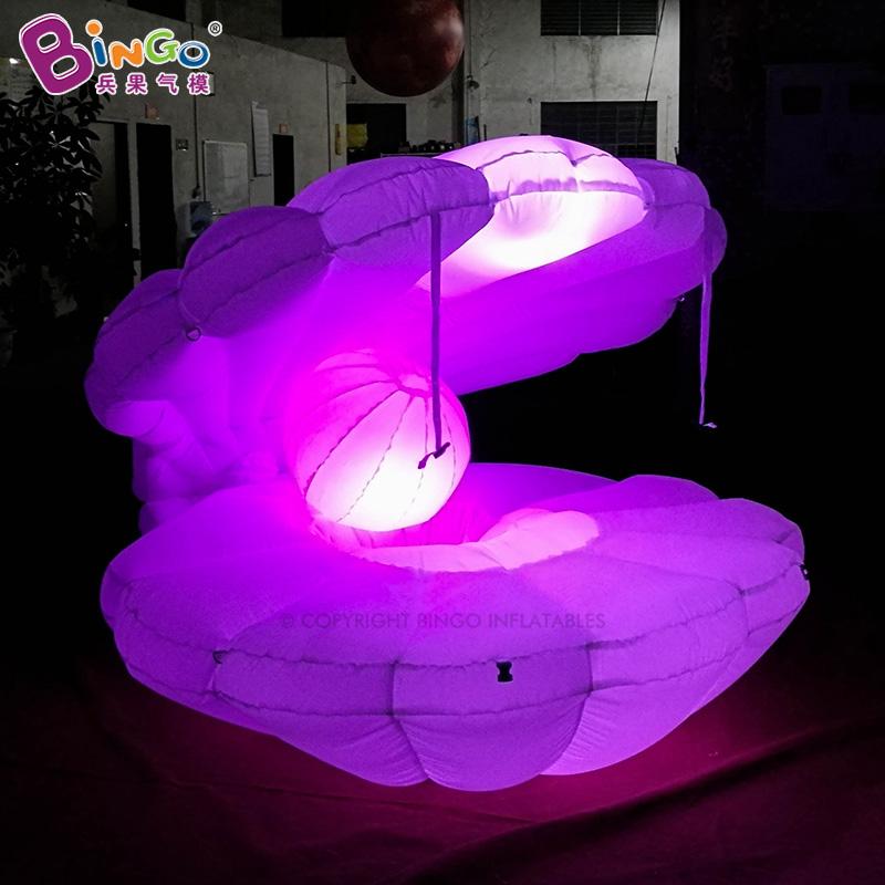 Outdoor Event Advertising Inflatable SeaShell Inflation Conch With Pearl Add Lights Ocean Animals Models For Decoration With Air Blower Toys Sports