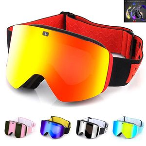 Lunettes de plein air 2023 Lunettes de ski magnétiques avec lentille polarisée double couche Ski Anti-buée UV400 Snowboard Hommes Femmes Lunettes 230925