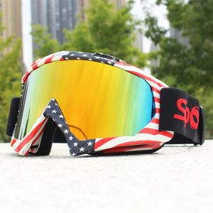 Lunettes de plein air Drapeau américain Lunettes de moto Cyclisme MX Off Road Ski Sport ATV Dirt Bike Racing Lunettes pour Motocross 231012