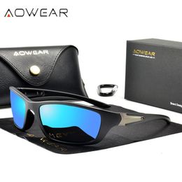 Outdoor Eyewear AOWEAR Gafas de sol polarizadas para ciclismo para hombre, gafas para deportes al aire libre, gafas de sol para hombre, protección UV400, gafas para bicicletas con estuche 231023