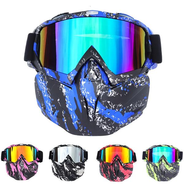 Lunettes d'extérieur BOLLFO Ski Snowboard Lunettes Motoneige Ski Lunettes Coupe-Vent Verre Motocross Lunettes De Soleil avec Filtre Bouche Earware 231012