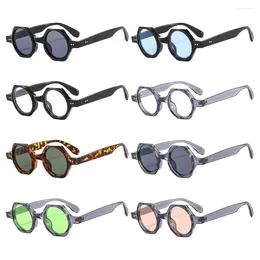 Couleurs de bonbons extérieures Color Polygon Square Sunglasses Hip Hop Verres de soleil pour hommes Cool UV400 Protection Round Lens Shades For Women Men