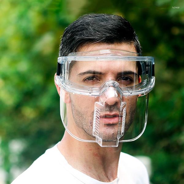 Lunettes de plein air Lunettes de protection intégrales transparentes Anti-éclaboussures de sécurité Protection du visage Travail Masque amovible Équipement de cyclisme