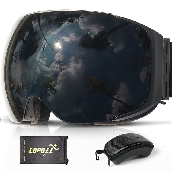 Gafas al aire libre COPOZZ Marca Gafas de esquí de snowboard magnéticas con estuche 100% antiniebla UV400 Protección de doble lente Hombres y mujeres Gafas de nieve 220930