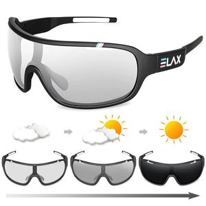 Lunettes d'extérieur ELAX marque polarisée pochromique UV400 lunettes de cyclisme sur route en plein air sport cyclisme lunettes de soleil hommes femmes vélo lunettes de vélo 231120