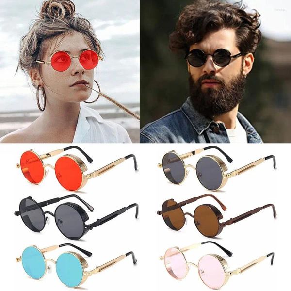 Lunettes d'extérieur accessoires de mode rondes rétro Steampunk lunettes de soleil gothiques Protection UV400