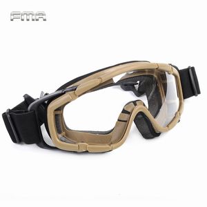 Outdoor bril FMA Tactical Airsoft Goggles Ballistische bril Militaire 2 stks lens voor helm paintball oogbescherming 230201