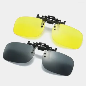 Eyewear HD Driving Vision Night Vision Clip-on Flip-Up PC LENS LOCLES SUNGLASSES VERRES COOL