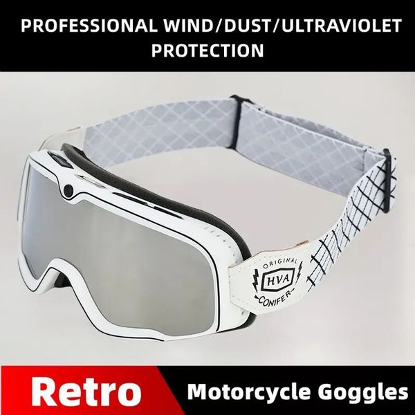 Lunettes d'extérieur HVA Lunettes de moto rétro Lunettes de ski Lunettes de soleil de motocross Casque vintage Cyclisme Racing Cafe Racer Chopper VTT ATV 231023