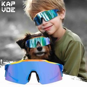 Gafas de sol kapvoe al aire libre Gafas de sol ciclistas para niños bicicleta UV400 Niños niñas para padres e al aire libre Biciclo Sports Protection Eyewear Y240410