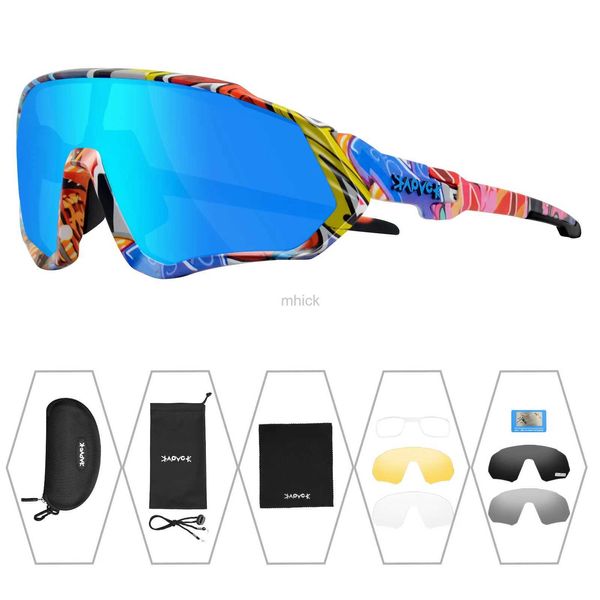 Gafas al aire libre Kapvoe Gafas de ciclismo polarizadas 5 lentes Gafas de sol para bicicleta Uv400 Mujeres Hombres Gafas deportivas Gafas para bicicleta Montar Antideslumbrante Pesca 240122