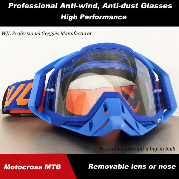 Lunettes de plein air Dernières lunettes de lunettes de motocross WJL MX Off Road Masque Casques Lunettes de ski Sport Gafas pour moto Dirt Bike 231017