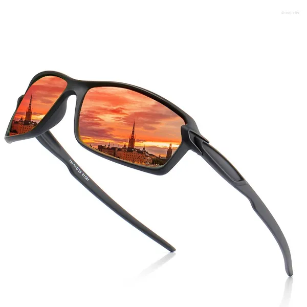 Menés de lunettes extérieures Femmes d'éblouissement des verres de couleur polarisés de soleil polarisés Paint Elastic Paint Motorcycle de pêche