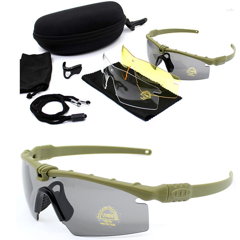 Outdoor Eyewear Military Tactical Glasses Men's Mountaineering Hiking Sports Solar UV Protective Hunting Goggles