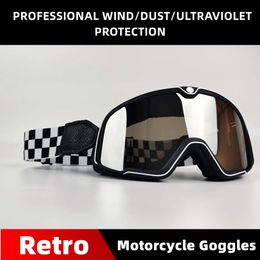 Gafas al aire libre Gafas de motocicleta Retro Motocross Gafas Scooter ATV Esquí Gafas de sol Gafas Anti UV Cafe Racer Chopper Ciclismo Racing 231017