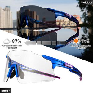 Lunettes de plein air Nouvelles lunettes de cyclisme photochromiques Lunettes de soleil sans cadre pour vélo Sports Hommes VTT Route Vitesse Vélo Lunettes Femmes Lunettes Racing P230518