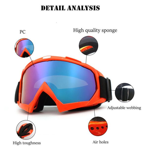 Lunettes de plein air Lunettes de motocross Lunettes de motocross VTT ATV MX Masque d'équitation Lentilles amovibles Coupe-vent Protection UV Cadeaux de cyclisme 230925