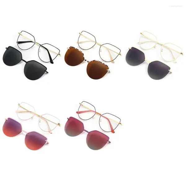 Gafas al aire libre en gafas de sol lentes polarizadas gafas anti-luz azul 3 en 1 con lentes de 1 pieza imán clip-on