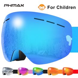 Outdoor-Brillen PHMAX Kinder Skibrille Winter Kinder Schneemobil UV-Schutz Doppelschichten Jungen Mädchen Skating Skibrille 230926